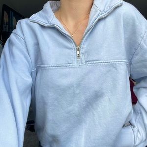 Brandy Melville Periwinkle Half-Zip Sweatshirt